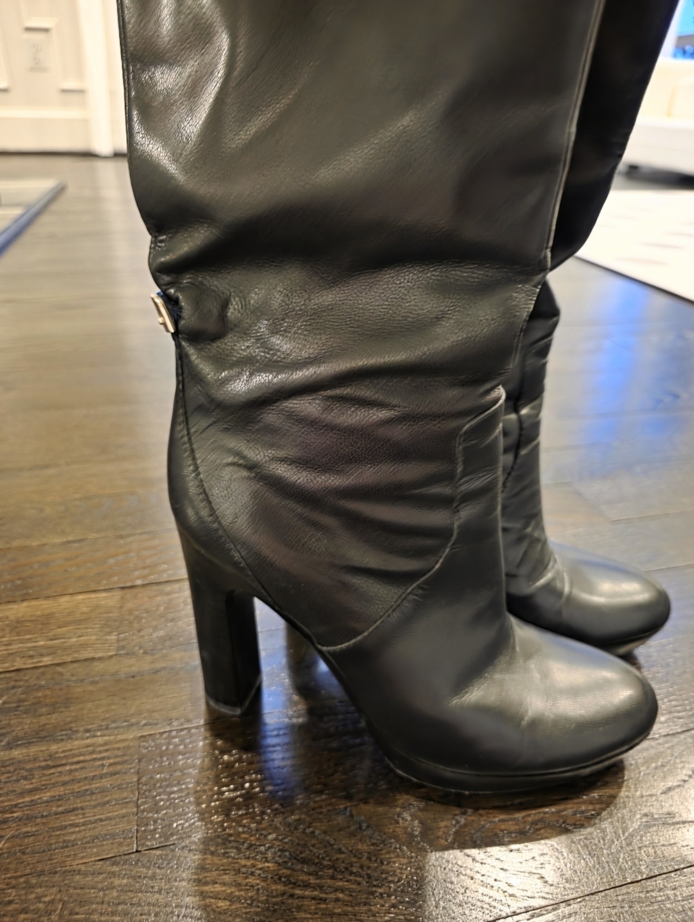 Gucci Black High-Heel Mid-Calf Women's Boots Size 6.5 - Picture 3 of 16